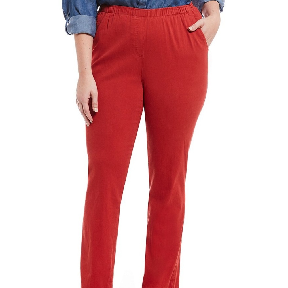 Allison Daley Straight Leg Twill Pull-On Pants